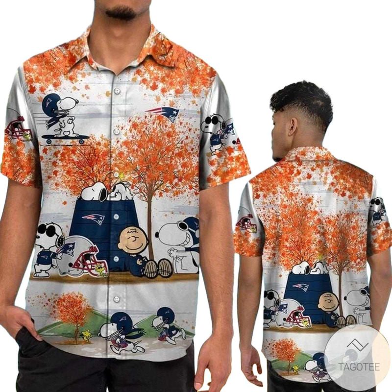 New England Patriots Snoopy Autumn Hawaiian Shirt 1