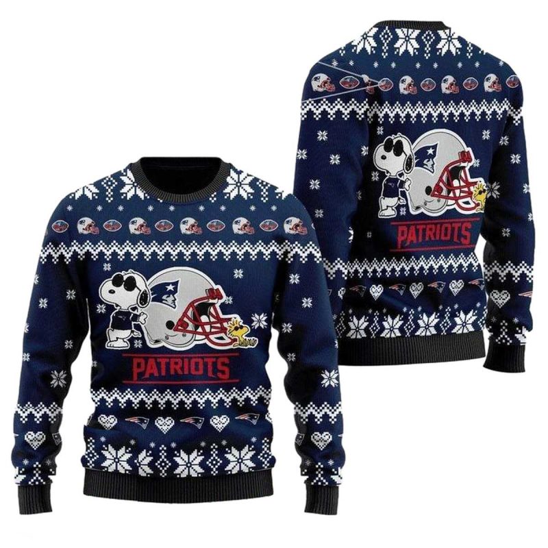 New England Patriots Snoopy Blue Ugly Sweater 1