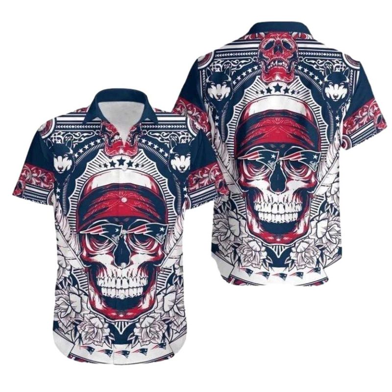 New England Patriots Special Skull Hawaiian Shirt 1