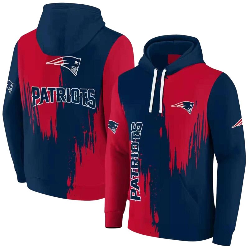 New England Patriots Splatter Effect Blue Aop Hoodie 1
