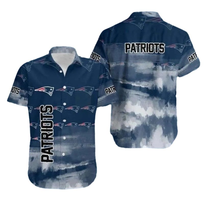 New England Patriots Stormy Weather Cloudy Skies And Logo Hawaiian Shirt 1