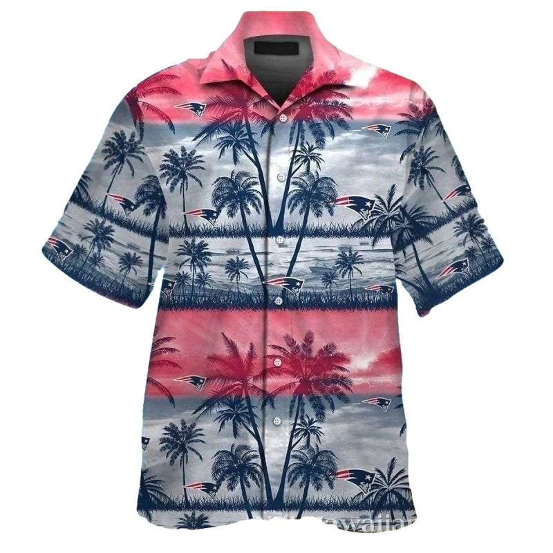 New England Patriots Sunrise Skies Hawaiian Shirt 1