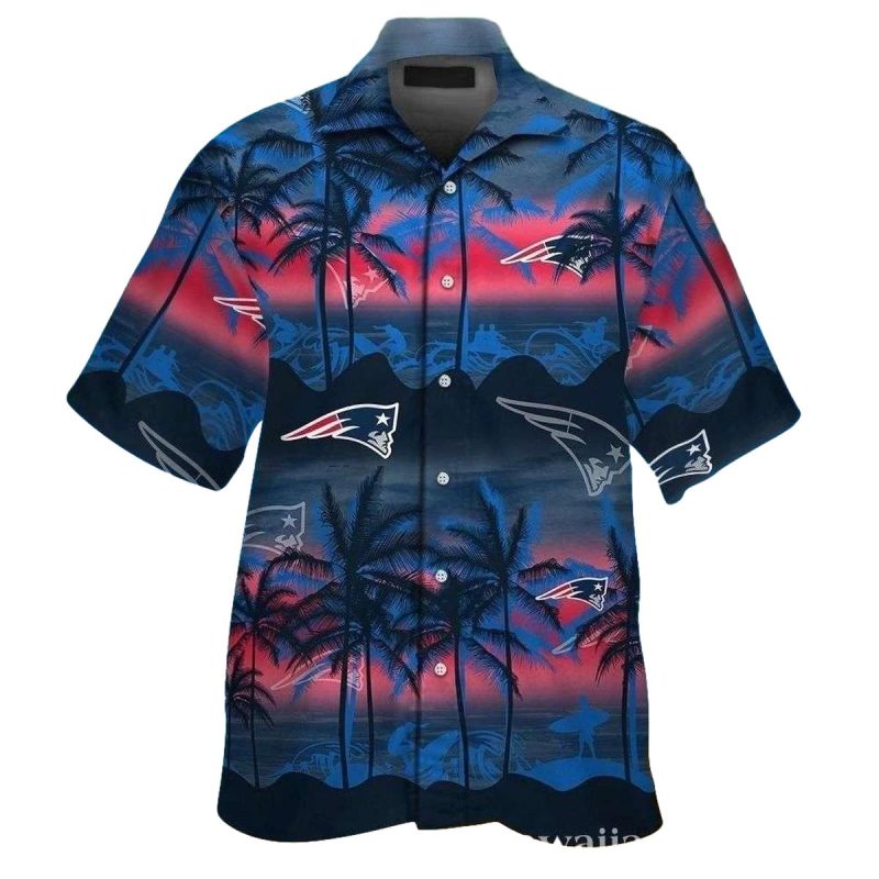 New England Patriots Sunset Palms Coconut Tree Hawaiian Shirt 1