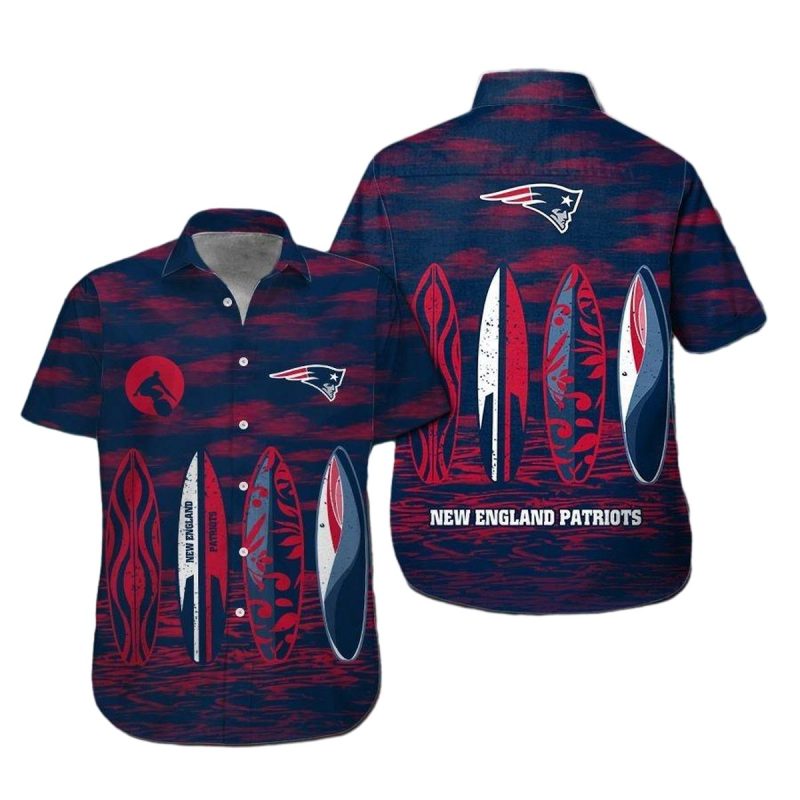 New England Patriots Surfboard Beach Vibes Hawaiian Shirt 1