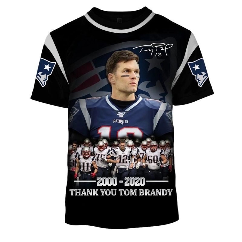 New England Patriots Thank You Tom Brady 12 Aop T Shirt 1
