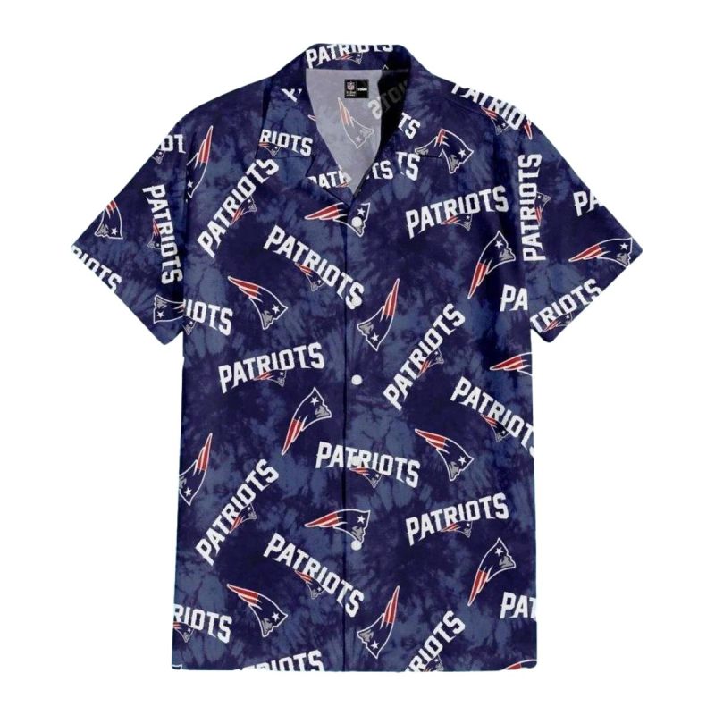 New England Patriots Tie Dye Logo Hawaiian Shirt 1