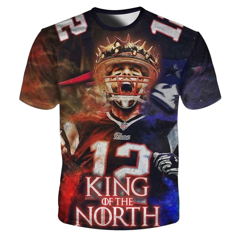 New England Patriots Tom Brady 12 King Of The North Aop T Shirt 1