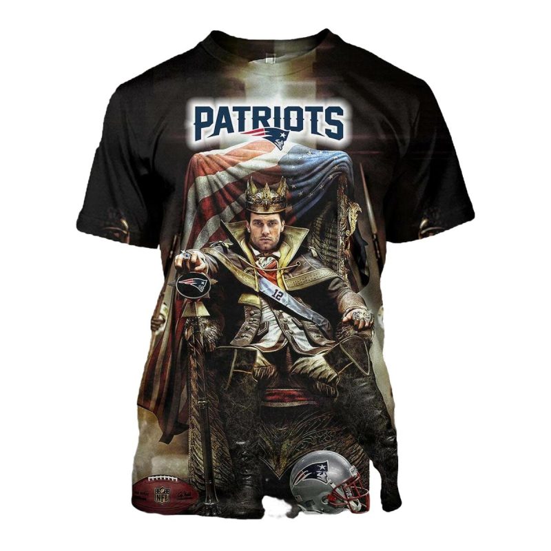 New England Patriots Tom Brady 12 The King Aop T Shirt 1