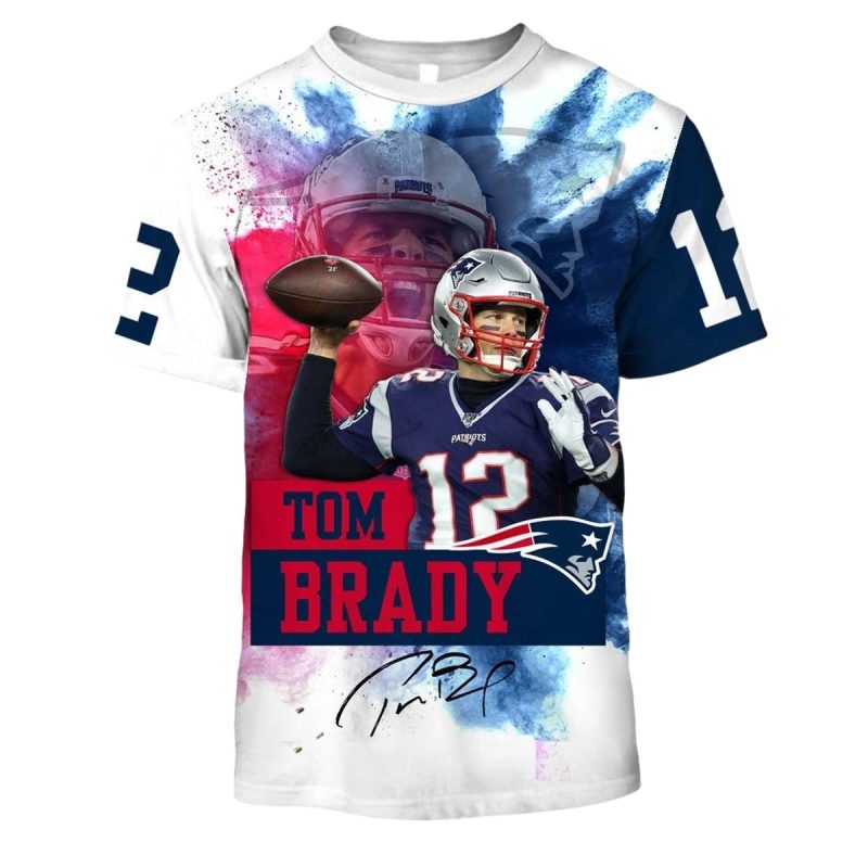 New England Patriots Tom Brady Signature Legend Aop T Shirt 1