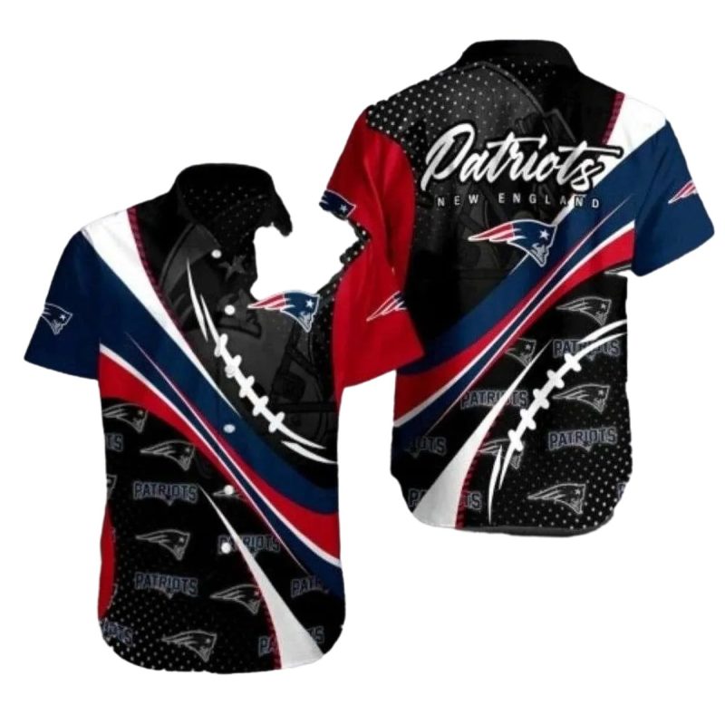 New England Patriots Touchdown Style Black Hawaiian Shirt 1