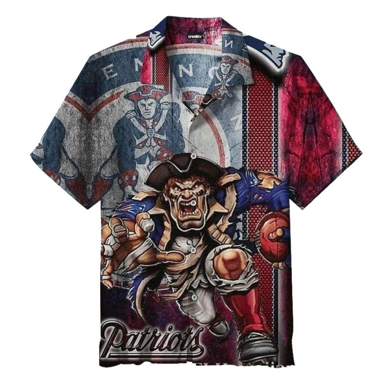 New England Patriots Warrior Grunge Hawaiian Shirt 1