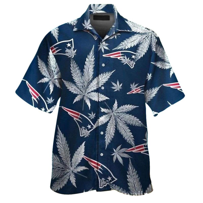 New England Patriots Weed Leaves Hawaiian Shirt 1