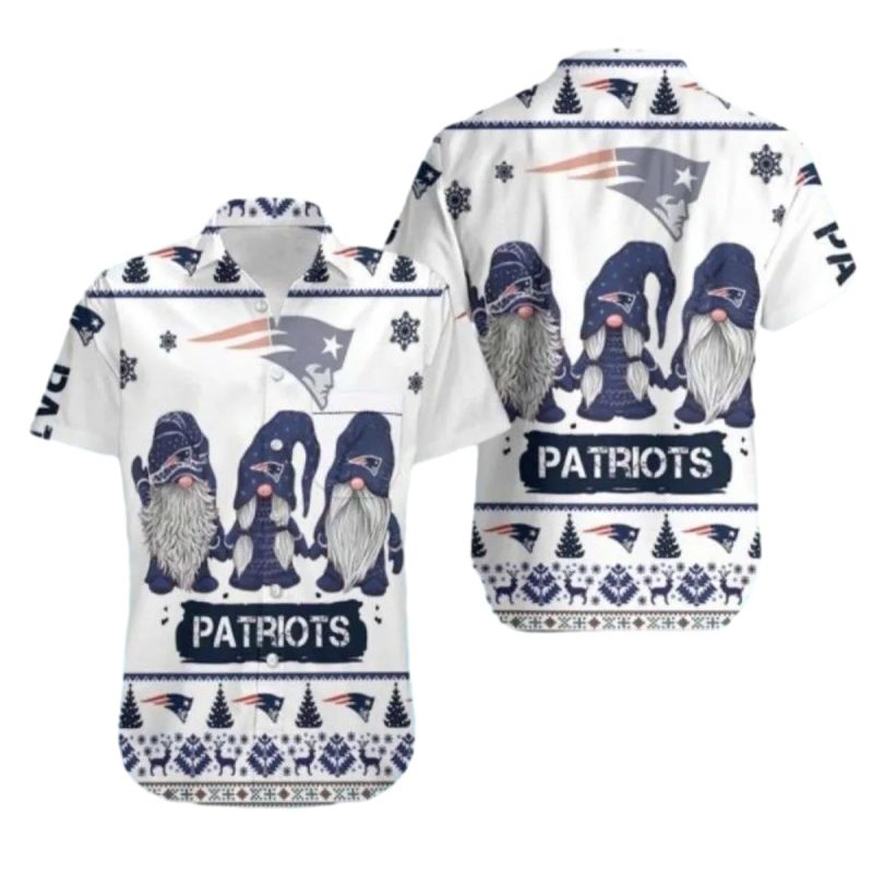 New England Patriots Winter Gnomes Hawaiian Shirt 1