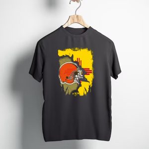 New Mexico Cleveland Browns Zia Helmet Connection T-Shirt