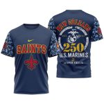 New Orleans Saints 250th Anniversary Of The United States Marine Corps AOP T Shirt