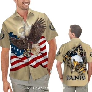 New Orleans Saints American Eagle Hawaiian Shirt