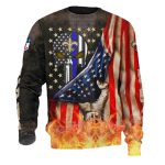 New Orleans Saints American Flag And Fire AOP Sweatshirt