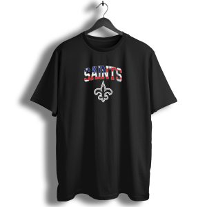 New Orleans Saints American Flag Stars Stripes Fleur De Lis T Shirt