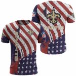 New Orleans Saints American Flag Vintage AOP T Shirt