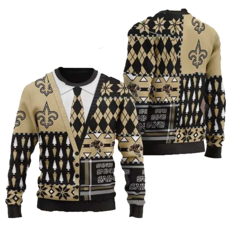 New Orleans Saints American Football Team Cardigan Style Ugly Sweater 1
