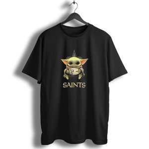 New Orleans Saints Baby Yoda Football Saints T Shirt