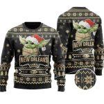 New Orleans Saints Baby Yoda Santa Claus Christmas Ugly Sweater