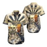 New Orleans Saints Baby Yoda With Tiki Totem Hawaiian Shirt