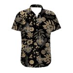 New Orleans Saints Black And Gold Floral Hawaiian Shirt