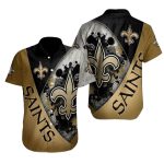New Orleans Saints Black Gold Splatter Hawaiian Shirt
