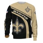 New Orleans Saints Black Golden Logo Right AOP Sweatshirt