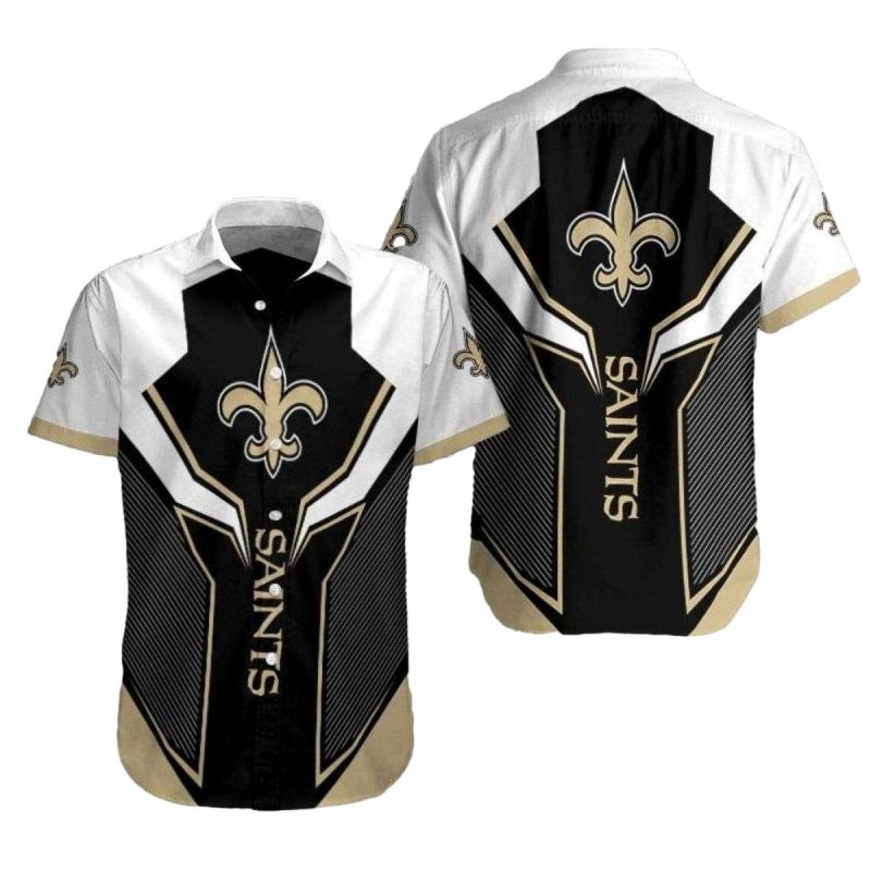 New Orleans Saints Bold Geometric Play Hawaiian Shirt 1