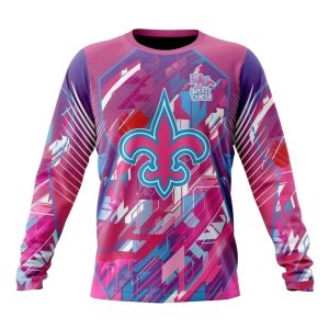 New Orleans Saints Breast Cancer AOP Sweatshirt