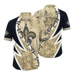 New Orleans Saints Camo Lightning Hawaiian Shirt Bold Game Day Look