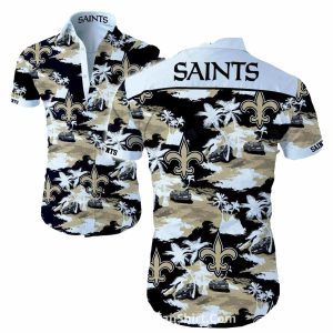 New Orleans Saints Cars And Palm Beach Style Hawaiian Shirt