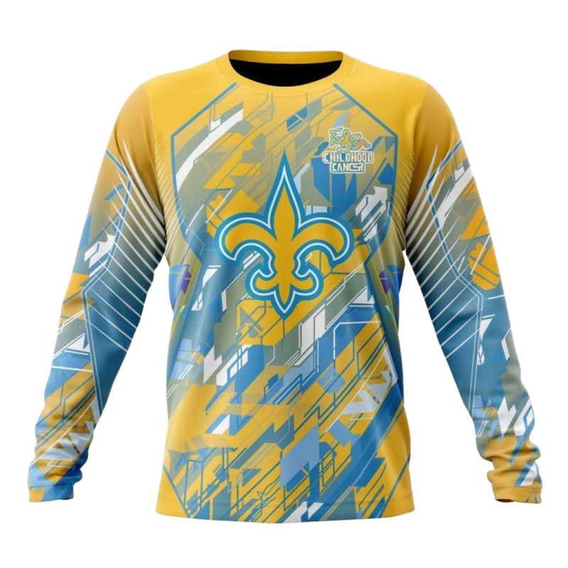 New Orleans Saints Childhood Cancers Aop Sweatshirt 1