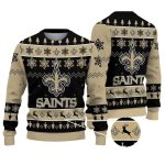 New Orleans Saints Christmas Holiday Snowflakes Ugly Sweater