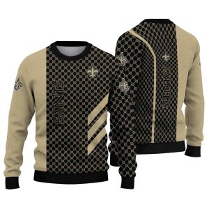 New Orleans Saints Circles Mesh Gold AOP Sweatshirt