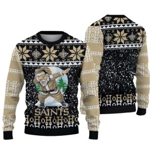New Orleans Saints Dabbing Santa Claus Ho Ho Ho Ho Ho Ugly Sweater