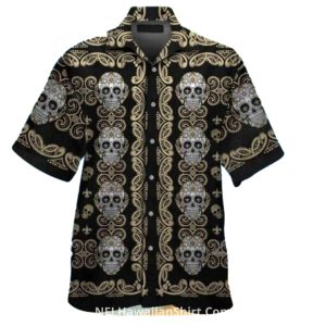 New Orleans Saints Day Of The Dead Skull Art Hawaiian Shirt