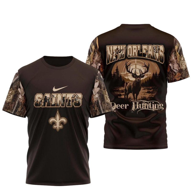 New Orleans Saints Deer Hunting Aop T Shirt 1
