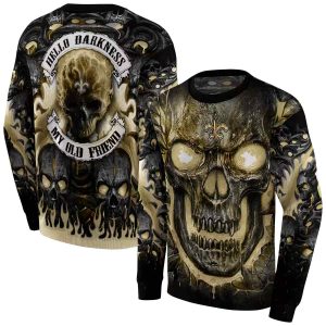 New Orleans Saints Demonic Skull Gold Black AOP Sweatshirt
