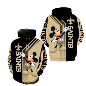 New Orleans Saints Disney Mickey Painting AOP Hoodie
