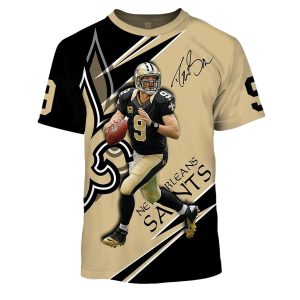 New Orleans Saints Drew Brees 9 AOP T Shirt