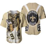 New Orleans Saints Drew Brees No 9 Baseball Jersey