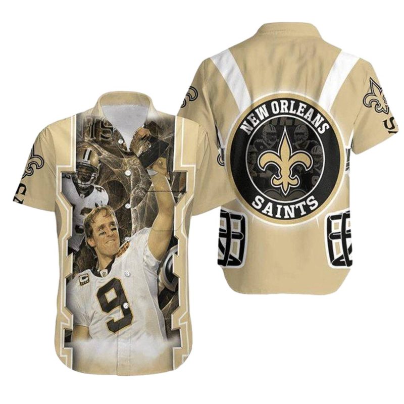 New Orleans Saints Drew Brees No 9 Legend Hawaiian Shirt 1