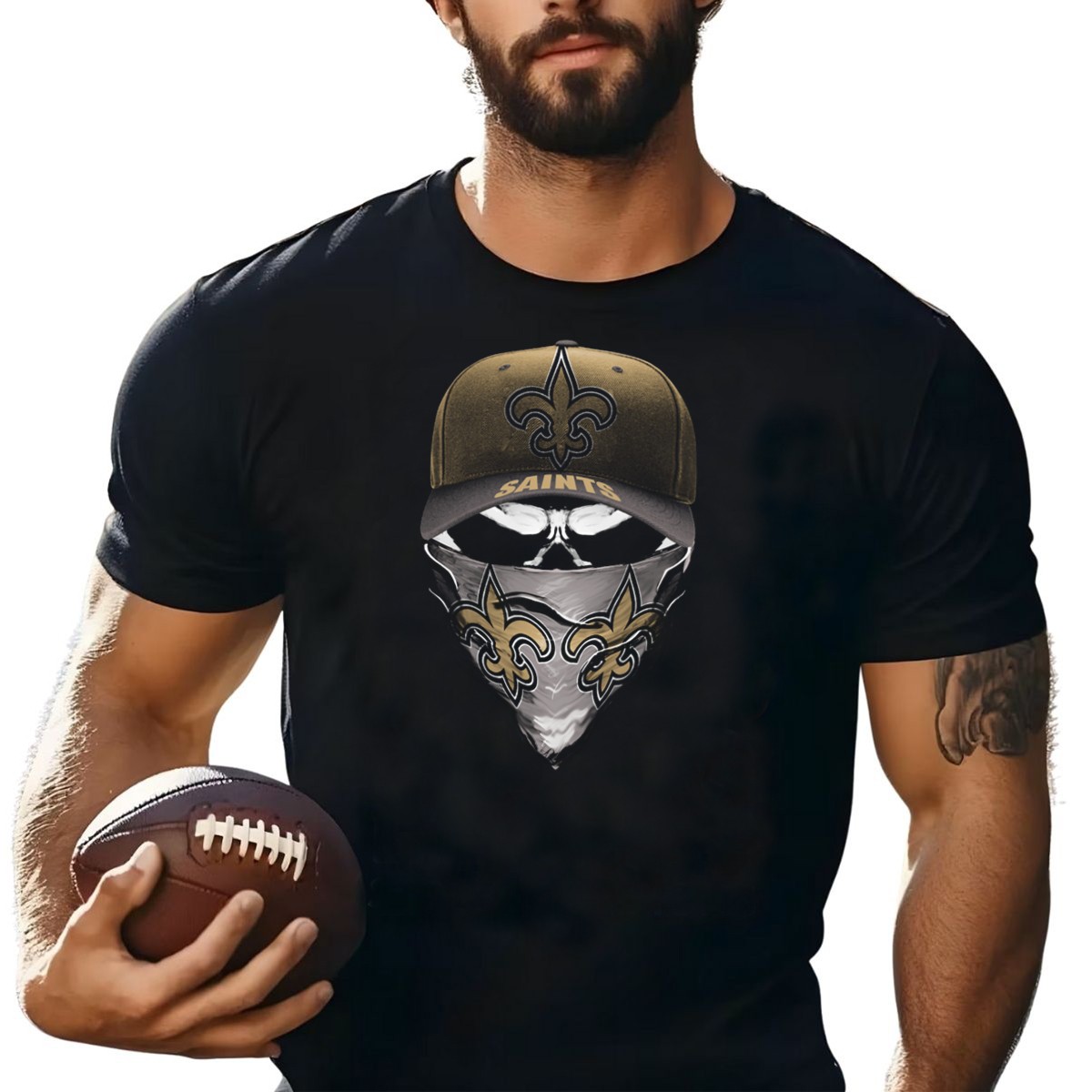 New-Orleans-Saints-Fleur-De-Lis-Cap-And-Bandana-Combo-T-Shirt-1_t-shirt-4_5