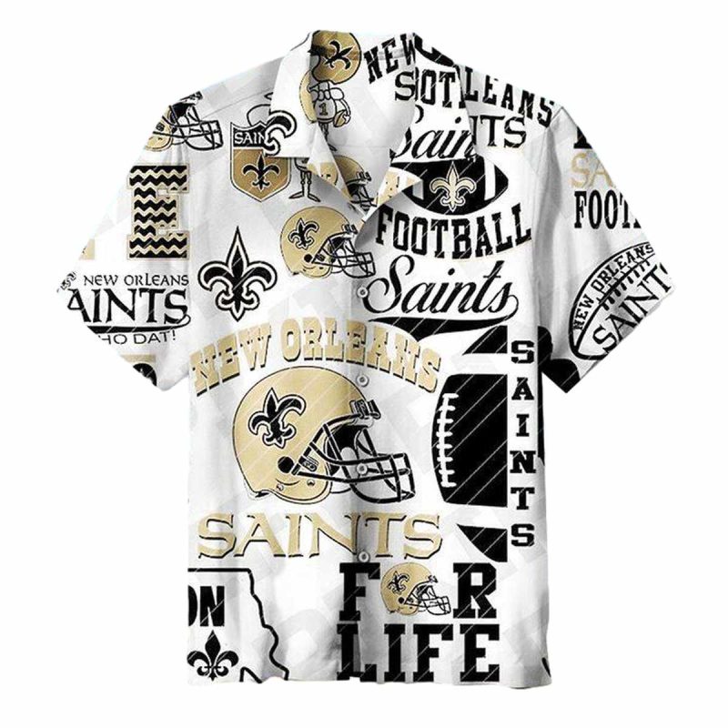 New Orleans Saints For Live White Hawaiian Shirt 1