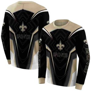 New Orleans Saints Futuristic Pattern Gold Black AOP Sweatshirt