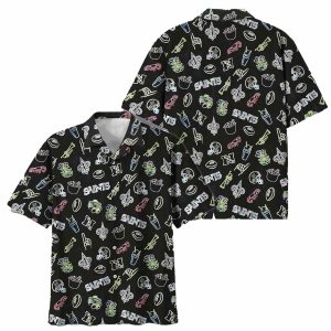 New Orleans Saints Game Day Vibes Black Hawaiian Shirt