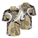 New Orleans Saints Geometric Flair Hawaiian Shirt